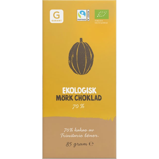 Garant Ekologisk Mörk Choklad 85 g | Mat & dryck - Snacks & godis - Choklad | Apoteka