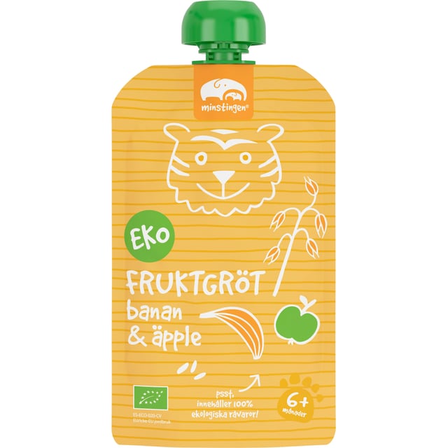 Minstingen Fruktgröt Banan & Äpple 120 g | Mat & dryck - Barnmat - Gröt,Baby, barn & förälder - Barnmat - Gröt,Mat & dryck - Barnmat - Barnmat mellanmål,Baby, barn & förälder - Barnmat - Barnmat mellanmål | Apoteka