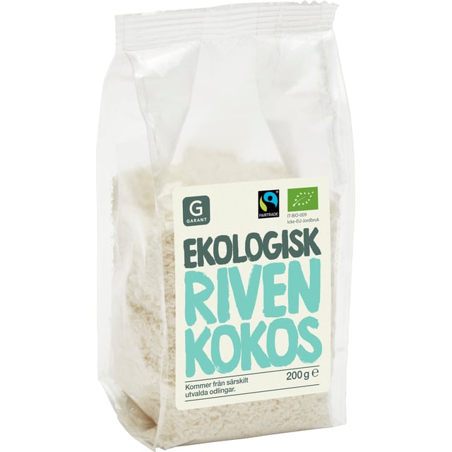 Garant Ekologisk Riven Kokos 200 g | Mat & dryck - Skafferi - Torkad frukt, nötter & frön,Mat & dryck - Snacks & godis - Naturgodis | Apoteka