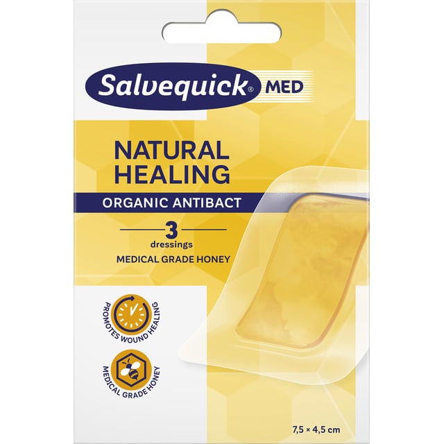 Salvequick MED Natural Healing Plåster 3 st | Sår, bett & stick - Sår - Plåster - Universalplåster | Apoteka