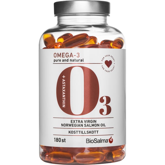 BioSalma Salmon Oil 1000mg 180 kapslar | Vitaminer & kosttillskott - Kosttillskott för hjärta & kärl,Vitaminer & kosttillskott - Omega-3 & fettsyror | Apoteka