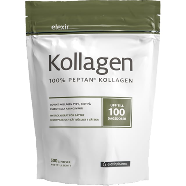 Elexir Pharma Kollagen 100 % Peptan 500 g | Vitaminer & kosttillskott - Kollagen | Apoteka