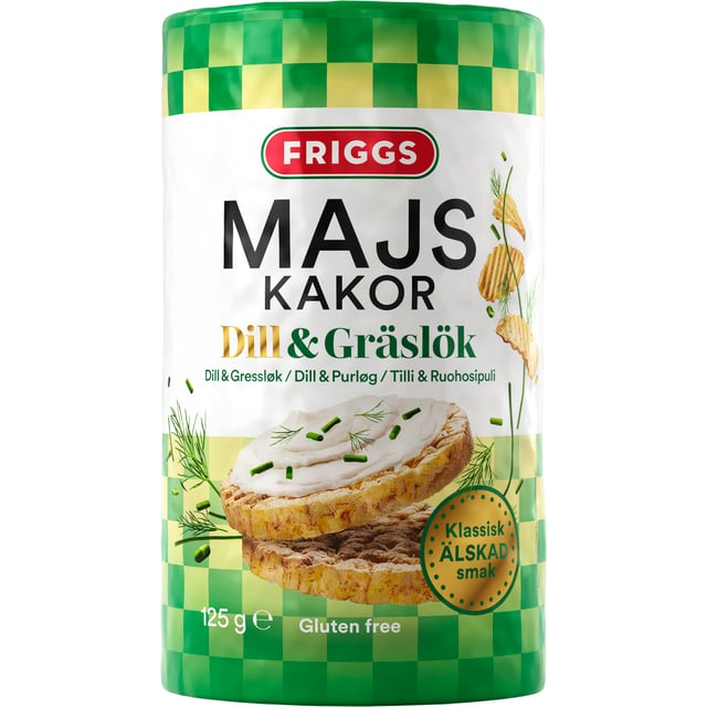 Friggs Majskakor Dill & Gräslök 125 g | Mat & dryck - Skafferi - Kakor & kex,Mat & dryck - Glutenfritt | Apoteka