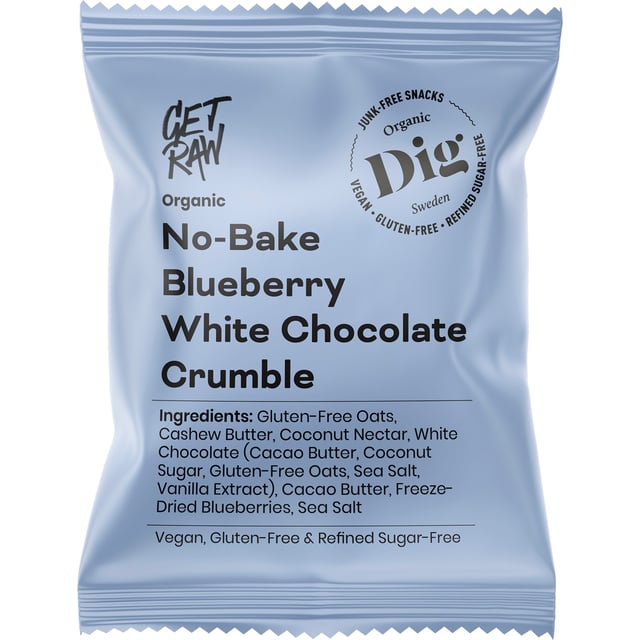 Get Raw No-Bake White Chocolate & Blueberry Crumble 35 g