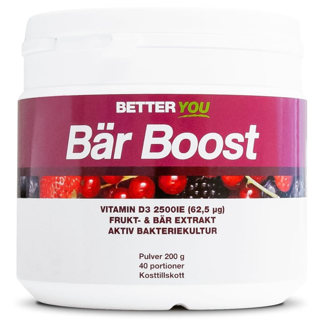 Better You Bär Boost Pulver 200 g | Vitaminer & kosttillskott - Vitaminer & mineraler - D-vitamin,Vitaminer & kosttillskott - Växtbaserade kosttillskott,Vitaminer & kosttillskott - Immunförsvar | Apoteka