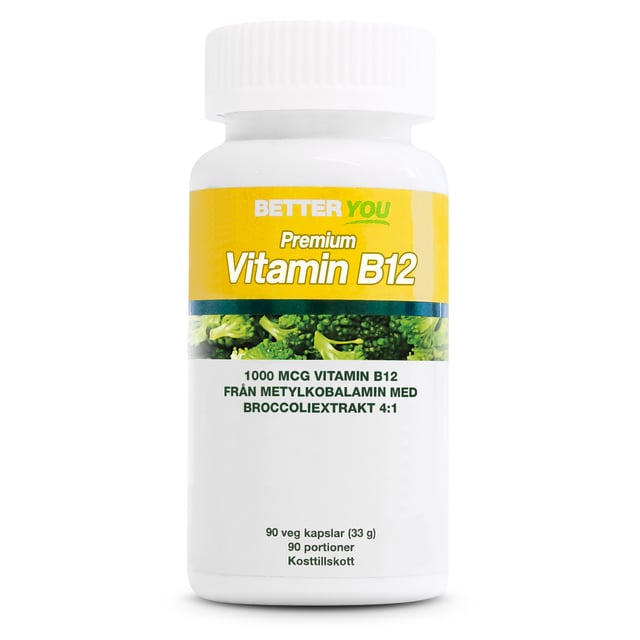 Better You Premium Vitamin B12 90 kapslar | Vitaminer & kosttillskott - Vitaminer & mineraler - B-vitaminer - Vitamin B12 Kobalamin,Vitaminer & kosttillskott - Kosttillskott för veganer & vegetarianer | Apoteka