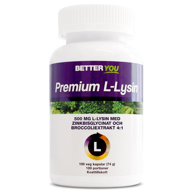 Better You Premium L-Lysin 100 kapslar | Vitaminer & kosttillskott - Vitaminer & mineraler - Zink,Vitaminer & kosttillskott - Hud, hår & naglar | Apoteka