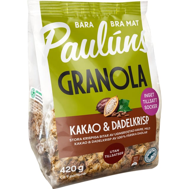 Paulúns Granola Kakao & Dadelkrisp 420g | Mat & dryck - Skafferi - Gröt, flingor & müsli | Apoteka