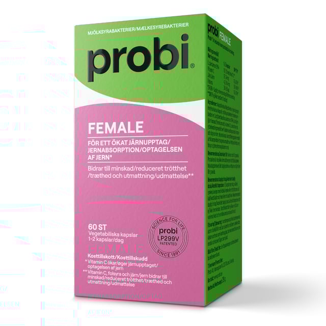 PROBI Female Mjölksyrabakterier 60 kapslar | Vitaminer & kosttillskott - Kosttillskott för mage - Mjölksyrabakterier,Mage & tarm - Mjölksyratabletter | Apoteka