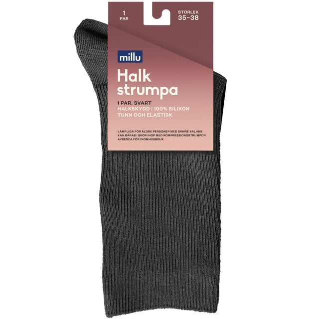Millu Halkstrumpa Stl 35-38 1 par | Hjälpmedel & säkerhet - Praktiska hjälpmedel | Apoteka