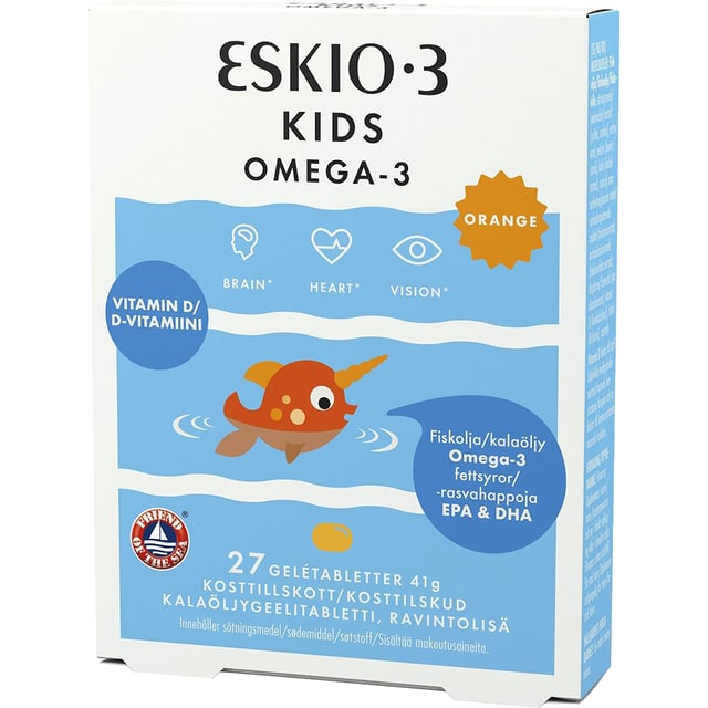 ESKIO-3 Kids Omega-3 & D-Vitamin 27 tuggtabletter | Baby, barn & förälder - Vitaminer & kosttillskott för barn - Kosttillskott för barn - Omega-3 för barn,Vitaminer & kosttillskott - Omega-3 & fettsyror | Apoteka