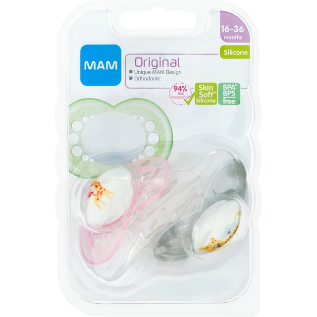 MAM Original Nappar Silikon 16-36 Månader 2 st - Olika färger | Baby, barn & förälder - Nappar & napphållare - Nappar | Apoteka