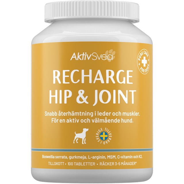 AktivSvea Recharge Hip & Joint 100 st | Djur - Djurfoder & tillskott - Tillskott för leder & muskler | Apoteka
