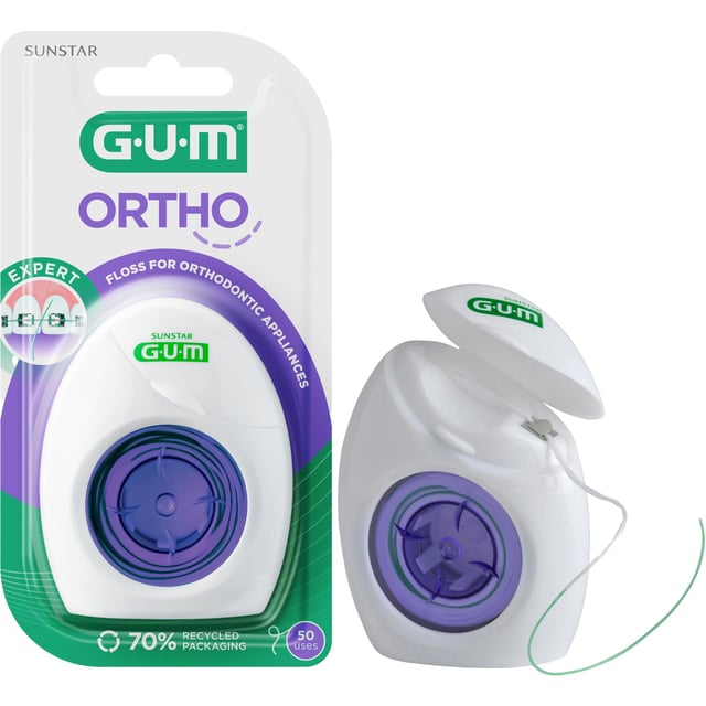 GUM Ortho Floss | Munvård - Mellanrumsrengöring - Tandtråd & byglar | Apoteka