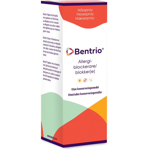 Bentrio Nässpray Allergiblockerare 20 ml | Allergi - Pollenallergi - Nässpray vid pollenallergi,Allergi - Pälsallergi,Allergi - Kvalsterallergi | Apoteka