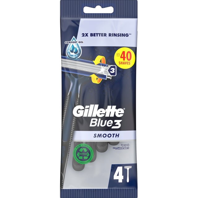Gillette Blue3 Engångsrakhyvlar 4 st | Hudvård - Hudvård för män - Skäggvård - Rakhyvel för män,Hudvård - Rakning & hårborttagning - Rakhyvlar | Apoteka