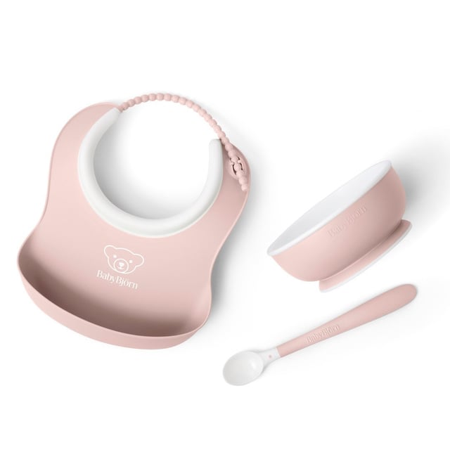 BabyBjörn Matningsset 3 delar Blekrosa | Baby, barn & förälder - Mata - Barntallrikar & barnbestick | Apoteka