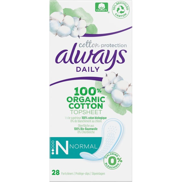 Always Daily Cotton Protection Trosskydd Normal 28 st | Intimvård - Mensskydd - Trosskydd | Apoteka