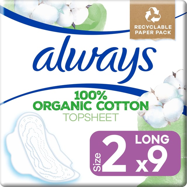 Always Cotton Protection Ultra Lång Bindor med vingar 9 st | Intimvård - Mensskydd - Binda | Apoteka