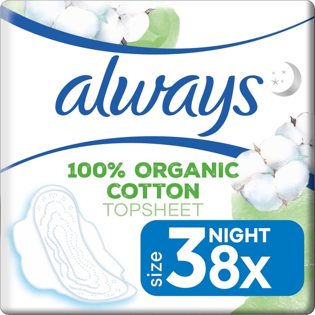 Always Cotton Protection Ultra Natt Bindor Size 3 med vingar 8 st | Intimvård - Mensskydd - Nattbinda,Intimvård - Mensskydd - Binda | Apoteka