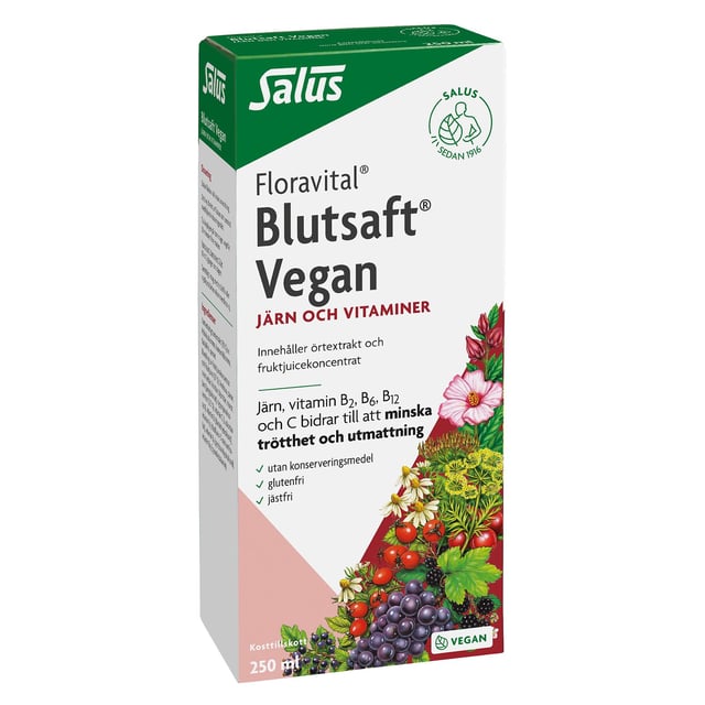 Salus Blutsaft Vegan Järn & Vitaminer 250 ml | Vitaminer & kosttillskott - Vitaminer & mineraler - Järn,Vitaminer & kosttillskott - Vitaminer & mineraler - Multivitamin | Apoteka