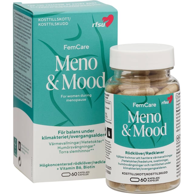 RFSU FemCare Meno & Mood 60 kapslar | Vitaminer & kosttillskott - Vitaminer & mineraler - Multivitamin - Multivitamin för kvinnor,Vitaminer & kosttillskott - Hormonell balans | Apoteka