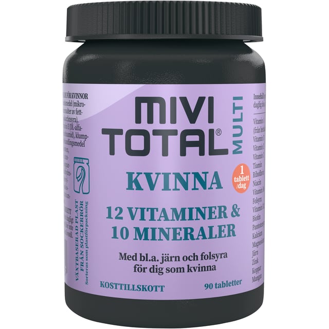 Mivitotal Kvinna 90 tabletter | Vitaminer & kosttillskott - Vitaminer & mineraler - Multivitamin - Multivitaminkomplex | Apoteka