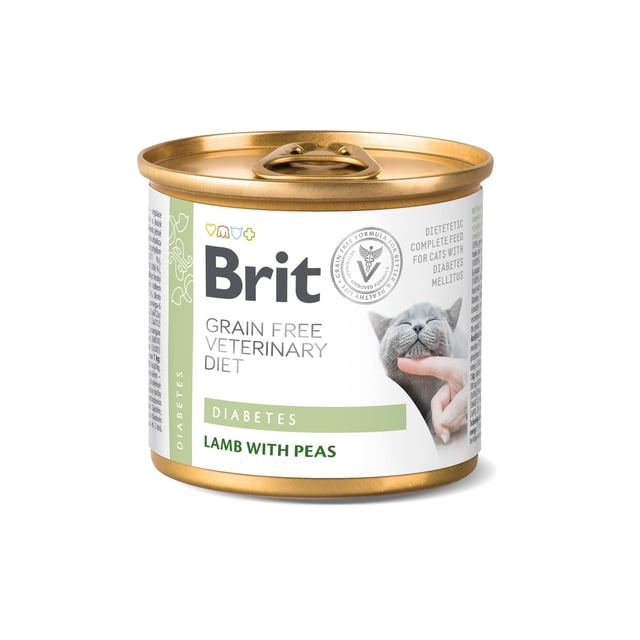 Brit Veterinary Diet Brit Grain-Free Vet Diet Cat Cans Diabetes 200 g | Djur - Djurfoder & tillskott - Foder & fodertillskott | Apoteka