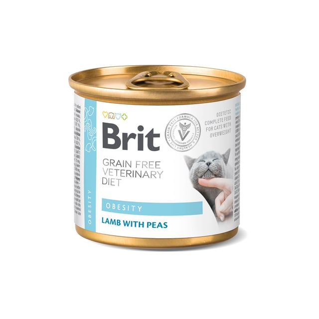 Brit Veterinary Diet Brit Grain-Free Vet Diet Cat Cans Obesity 200 g | Djur - Djurfoder & tillskott - Foder & fodertillskott | Apoteka