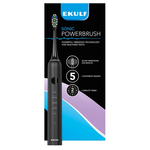 EKULF Sonic PowerBrush black | Munvård - Tandborste - Eltandborste | Apoteka