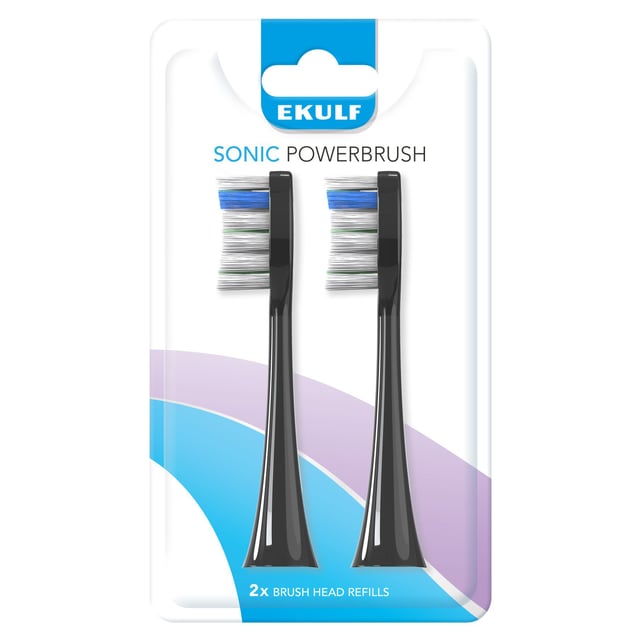 EKULF Sonic PowerBrush black refill | Munvård - Tandborste - Tandborsthuvud | Apoteka