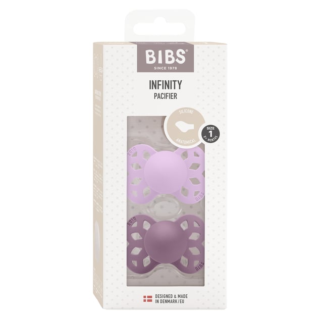 BIBS Pacifier Infinity Anatomical Silicone 0+ månader Size 1 Violet Sky/Mauve 2 st | Baby, barn & förälder - Nappar & napphållare - Nappar för nyfödda,Baby, barn & förälder - Nappar & napphållare - Nappar | Apoteka