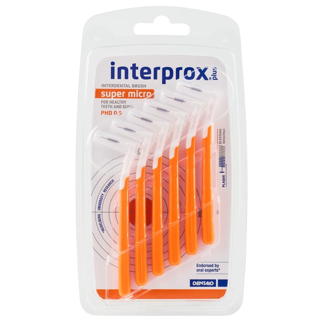 Interprox Vinkel Plus Super Micro Mellanrumsborste Orange 0,5 mm 6 st