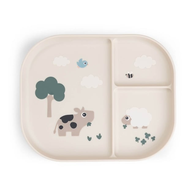 Done by Deer Foodie Compartment Plate Tiny Farm Sand | Baby, barn & förälder - Mata - Barntallrikar & barnbestick | Apoteka