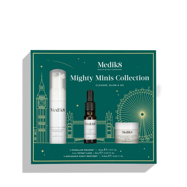 Medik8 Mighty Minis Collection Cleanse, Glow & Go | Hudvård - Ansiktsvård - Serum - C-vitaminserum,Hudvård - Ansiktsvård - Ansiktskräm - Nattkräm,Hudvård - Ansiktsvård - Ansiktsrengöring | Apoteka