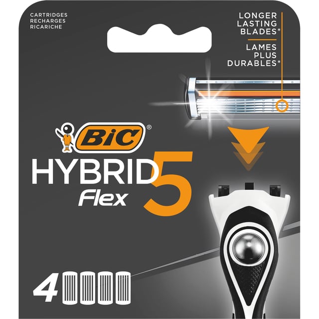 BIC Rakblad Hybrid 5 Flex 4 st | Hudvård - Rakning & hårborttagning - Rakblad | Apoteka