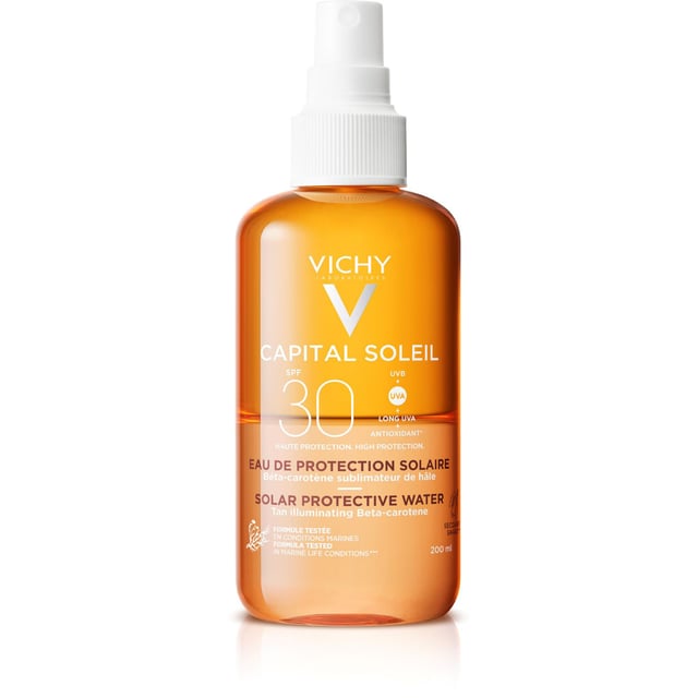 Vichy Capital Soleil Tan Beautifying Solar Protective Water SPF30 200 ml | Hudvård - Solskydd - Solskydd för ansikte,Hudvård - Solskydd - Solskydd för kroppen | Apoteka