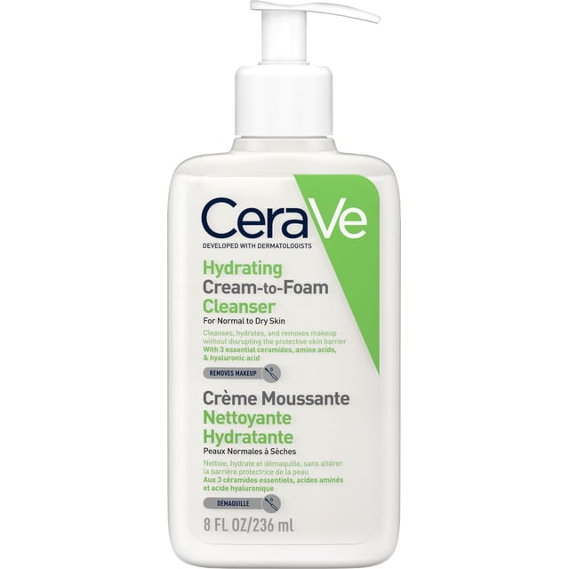 CeraVe Hydrating Cream-To-Foam Cleanser 236 ml | Hudvård - Ansiktsvård - Ansiktsrengöring - Rengöringskräm | Apoteka