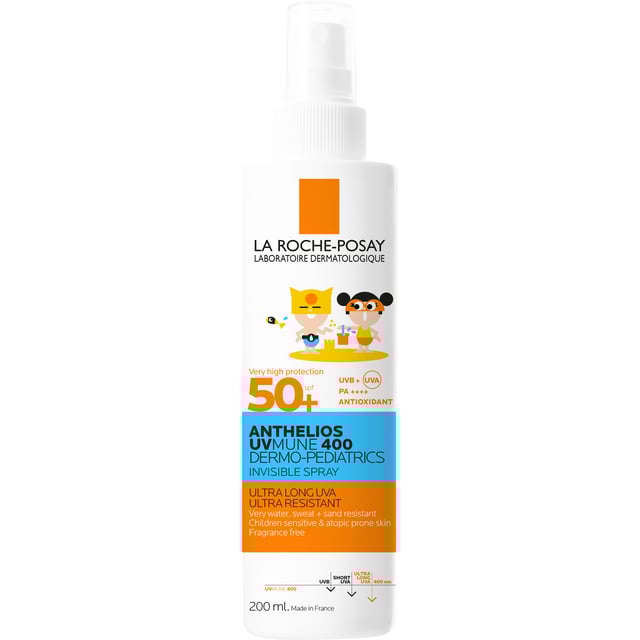 La Roche-Posay Anthelios UVMune 400 Kids Invisible Spray SPF50+ 200ml | Baby, barn & förälder - Solskydd för barn - Solkräm för barn | Apoteka