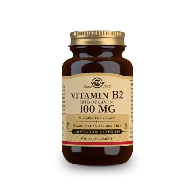 Solgar Vitamin B2 100 mg | Vitaminer & kosttillskott - Vitaminer & mineraler - B-vitaminer - Vitamin B2 Riboflavin,Vitaminer & kosttillskott - Hud, hår & naglar | Apoteka