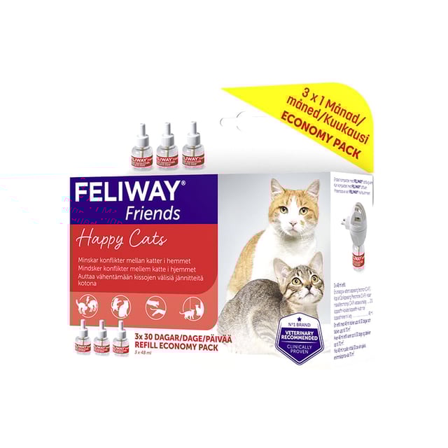 Feliway Friends Refill 3 x 48 ml | Djur - Rädsla & oro - Lugnande för katt | Apoteka