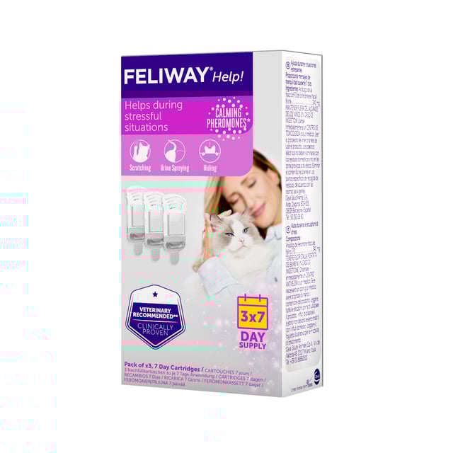 Feliway Help Doftgivare Refill 3-pack | Djur - Rädsla & oro - Lugnande för katt | Apoteka