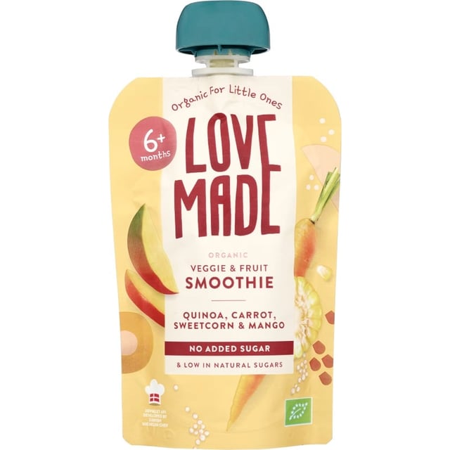 LoveMade Smoothie Quinoa, Morot, Majs & Mango 100 g