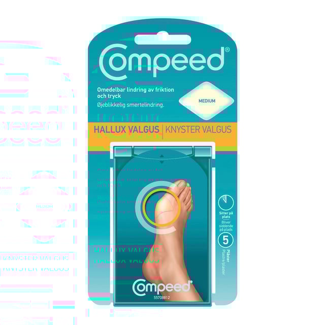 Compeed Plåster för behandling av hallux valgus 5 st | Hjälpmedel & säkerhet - Hallux valgus | Apoteka