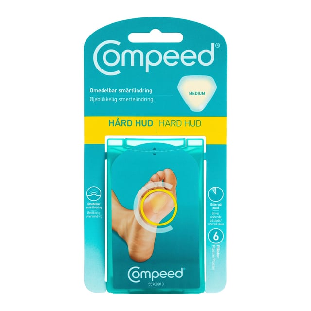 Compeed Plåster för behandling av hård hud 6 st | Sår, bett & stick - Sår - Plåster - Skavsårsplåster,Hudvård - Händer & fötter - Skavsårsplåster | Apoteka