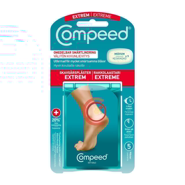 Compeed Skavsårsplåster Extreme 5 st | Sår, bett & stick - Sår - Plåster - Skavsårsplåster,Hudvård - Händer & fötter - Skavsårsplåster | Apoteka