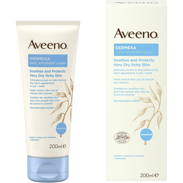 Aveeno Dermexa Emollient Cream 200 ml | Baby, barn & förälder - Hudvård för barn - Hudbesvär hos barn - Torr & irriterad hud hos barn,Hudvård - Hudbesvär - Eksem & klåda,Hudvård - Hudbesvär - Torr & irriterad hud,Hudvård - Kroppsvård - Hudkräm & bodylotion | Apoteka