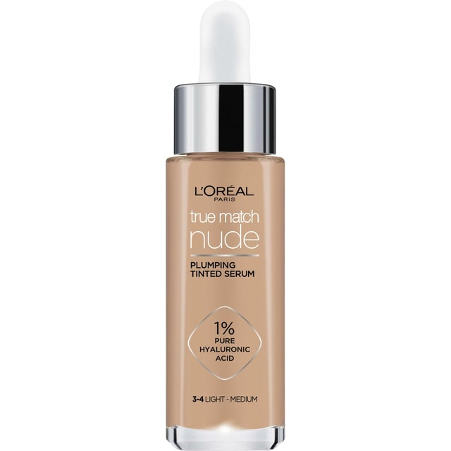 LOréal Paris True Match Nude Plumping Tinted Serum 3-4 Light - Medium 30 ml | Smink - Bas - Foundation | Apoteka