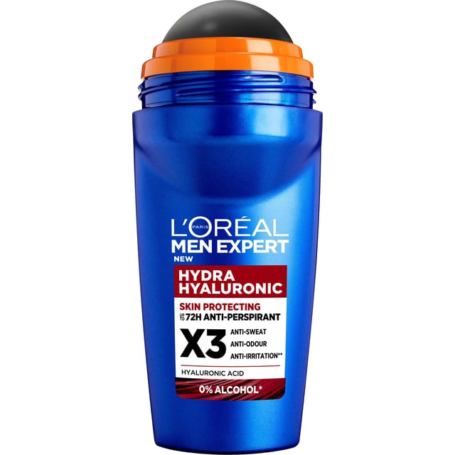 LOréal Paris Men Expert Hydra Hyaluronic Deodorant Roll On för normal hud 50 ml | Hudvård - Hudvård för män - Kroppsvård för män - Deodorant,Hudvård - Kroppsvård - Deodorant - Antiperspirant | Apoteka