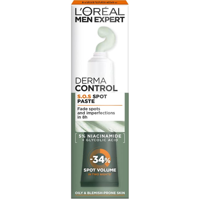 LOréal Paris Men Expert Derma Control S.O.S Spot Paste 45 ml | Hudvård - Hudbesvär - Akne - Punktbehandling för akne,Hudvård - Ansiktsvård - Ansiktsmask - Djuprengörande ansiktsmask | Apoteka